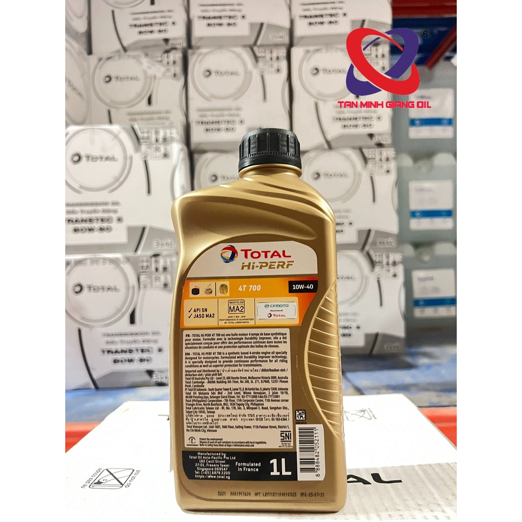 Nhớt xe máy bôi trơn cho động cơ TOTAL Hi Perf 4T 700 10W40