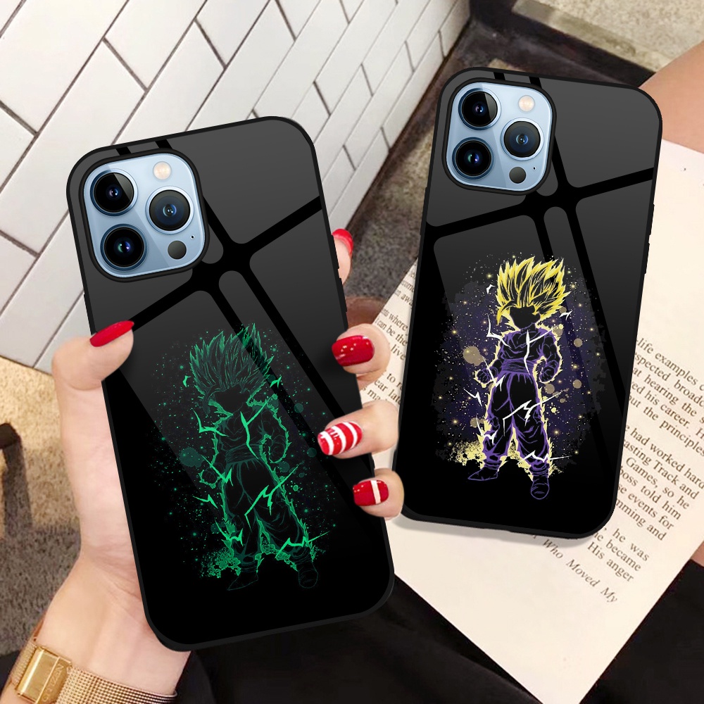 Ốp Điện Thoại Kính Cường Lực Dạ Quang In Hình Anime Dragon Ball Cho iPhone XR X XS Max 6 7 8 Plus 11 Pro 13