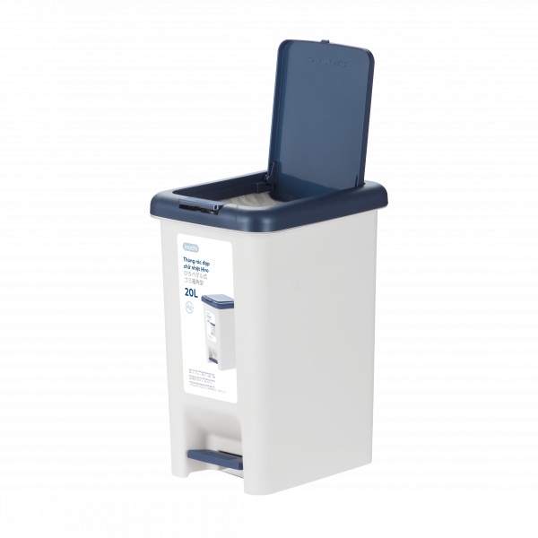 Thùng rác đạp chữ nhật Hiro 20L Inochi