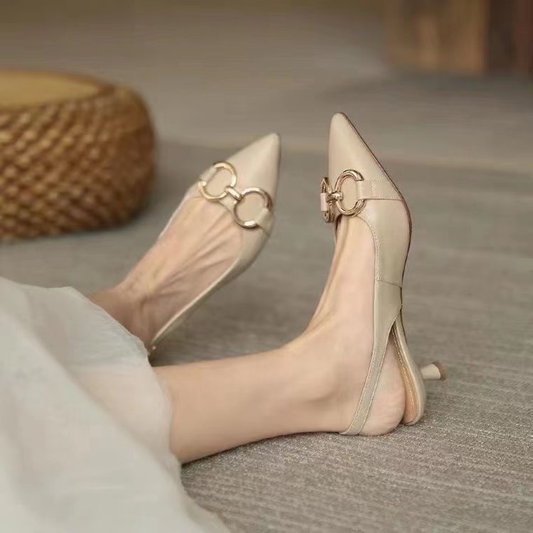 Giày Sandal Cao Gót Nữ 5 Phân Mũi Nhọn Thời Trang Mùa Hè