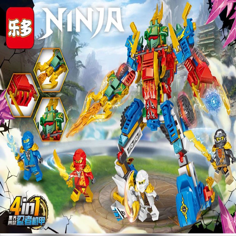 Set 4 Đồ Chơi Lắp Ráp Mô Hình Xe Mô Tô Ninja Go Thú Vị Cho Bé