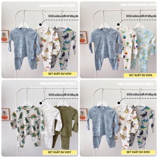 Set 3 bộ thu đông cho bé trai, bộ dài tay cho bé trai, bộ dài tay thu đông, chất liệu coton mềm mại