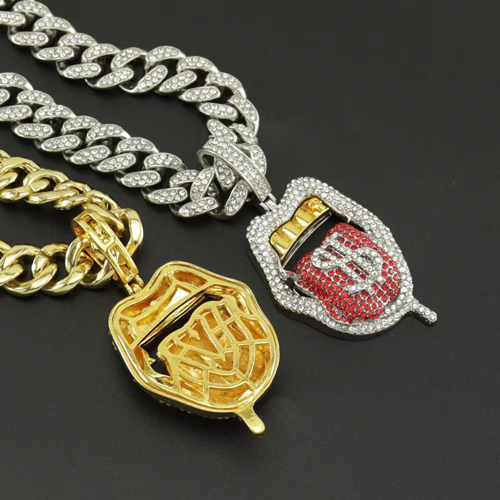 Dây Chuyền Đính Đá Ba Chiều Phong Cách Hip Hop Thời Trang