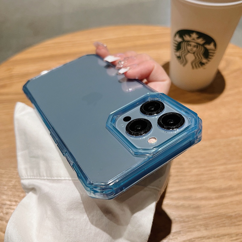 Ốp Điện Thoại Dẻo Trong Suốt Chống Sốc Cao Cấp Sang Trọng Cho iPhone 14 Pro Max Plus 13 Pro Max