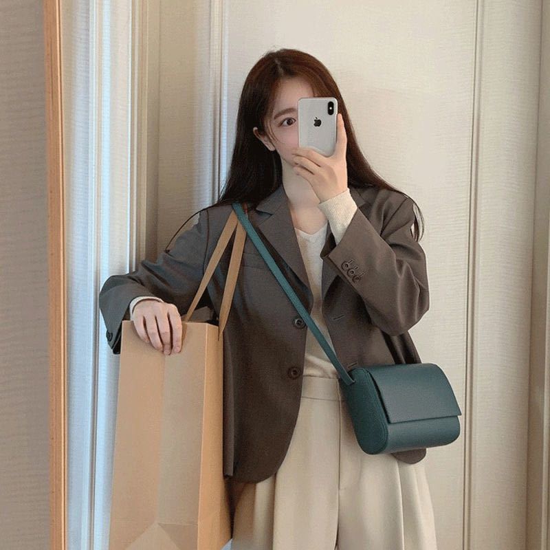Áo Khoác Vest Ngắn Dáng Rộng Thời Trang Xuân Thu Phong Cách Hàn Quốc Dành Cho Nữ