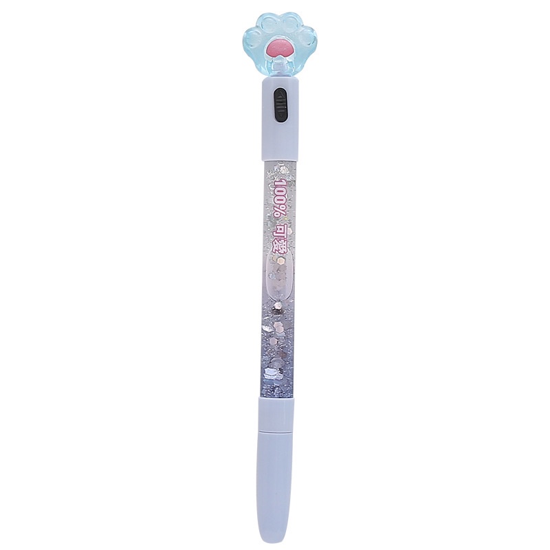Bút Mực Gel Có Đèn LED Hình Chân Mèo Dễ Thương