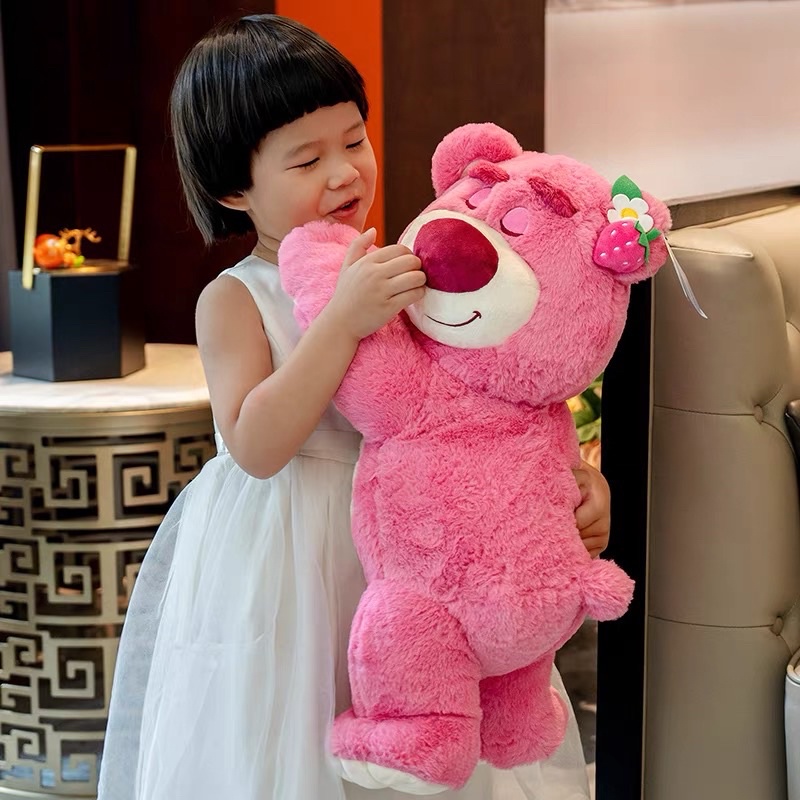 Gấu dâu Lotso lông mịn cao cấp loại 1 ôm ngủ dễ thương cho bé thú nhồi bông quà tặng