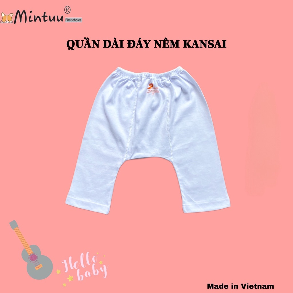 Quần đáy nêm, quần đóng bỉm trắng cho bé sơ sinh thương hiệu Mintuu, chất liệu vải 100% cotton