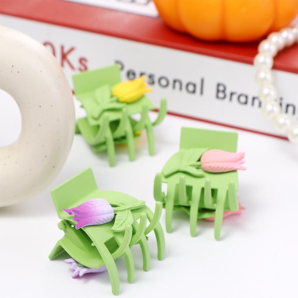 Kẹp Tóc Càng Cua Cá Mập Nhỏ Hình Hoa Tulip Lấp Lánh Thanh Lịch Cổ Điển Cho Nữ