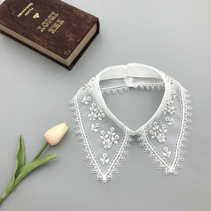 Cổ Áo Rời Giả Hai Lớp Họa Tiết Hoa Thời Trang Hàn Quốc Cho Nữ