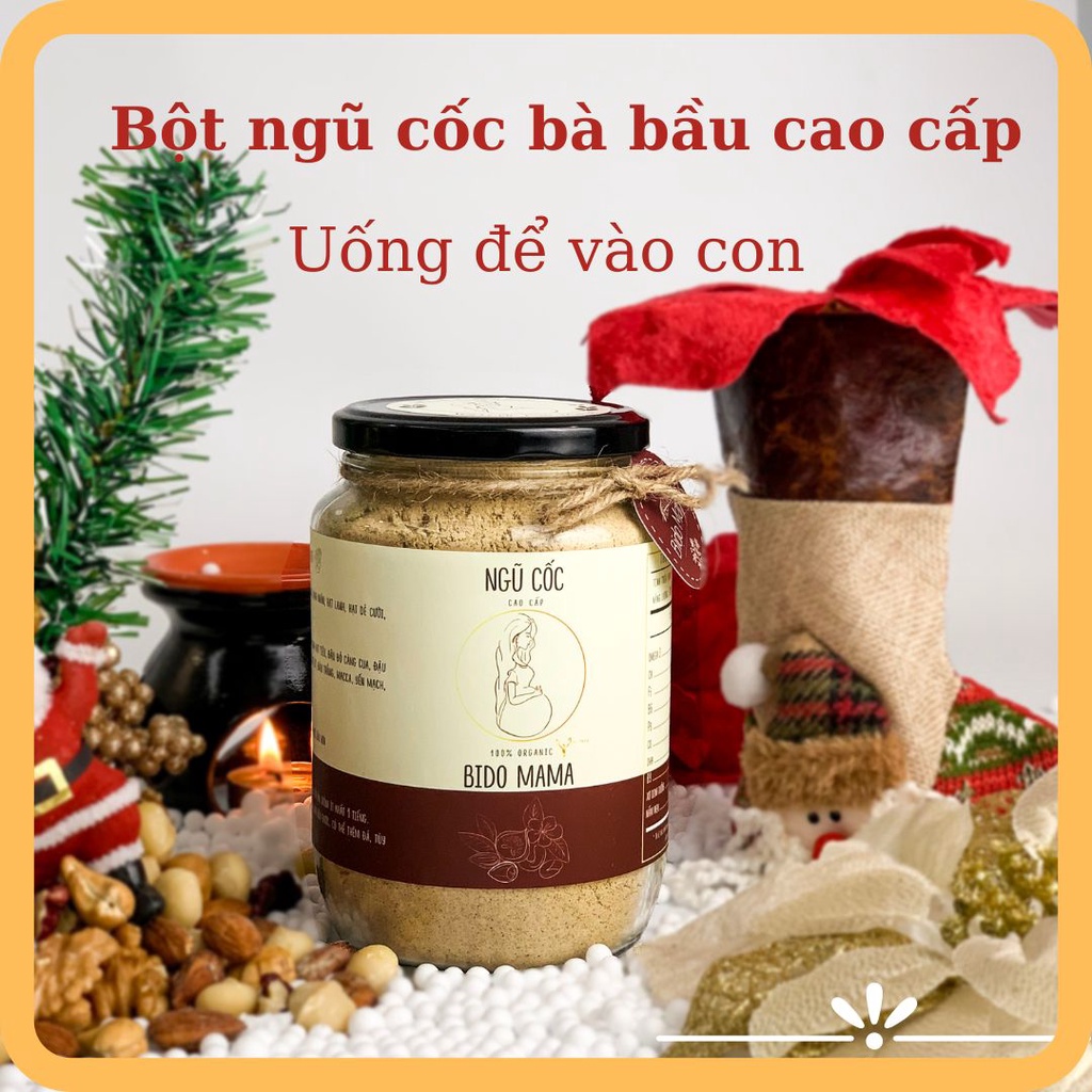 Bột ngũ cốc cho bà bầu giảm nôn nghén Bido Mama, thơm ngon, bổ dưỡng, thay thế sữa bầu, không béo mẹ