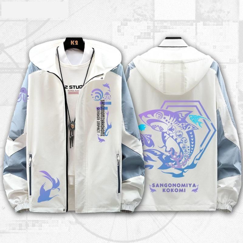 Áo Khoác Có Mũ Trùm In Họa Tiết Cá Tính Theo Phong Cách Xuân Thu Dành Cho Nam / Xs-4Xl / 6 Kiểu