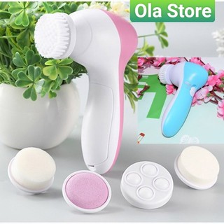 Máy rửa mặt massage sạch sâu 5in1 cao cấp kèm 5 đầu thay thế tiện dụng, giúp rửa mặt sạch sâu