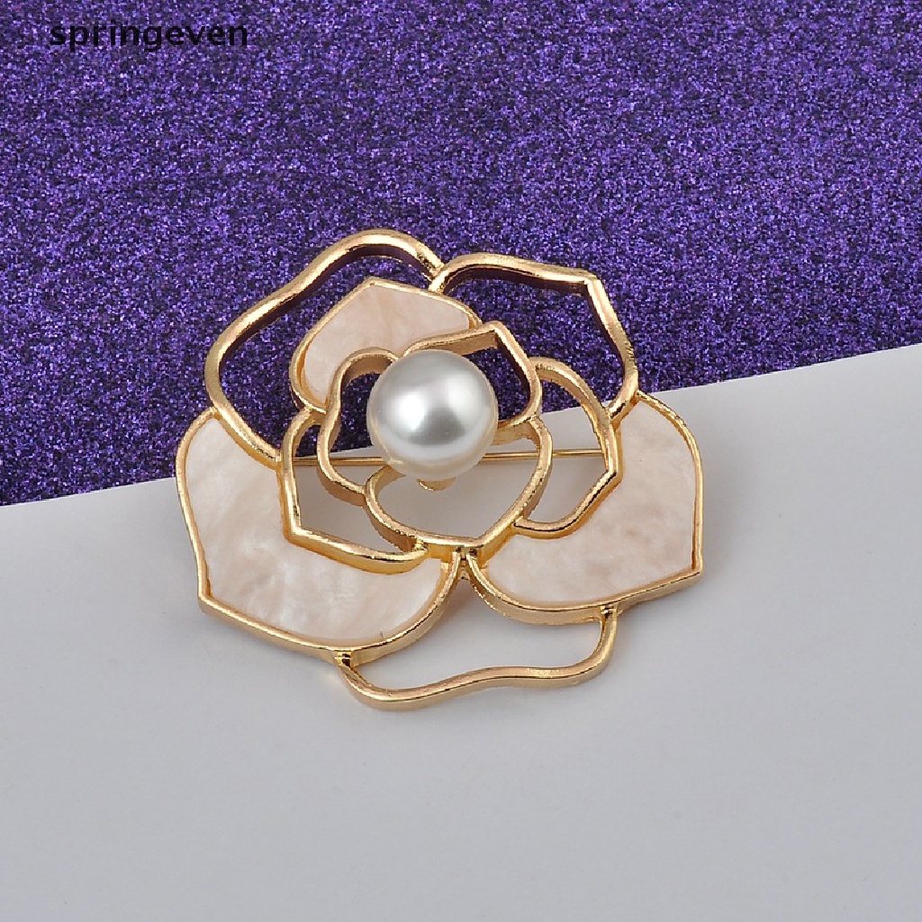 Ghim Cài Áo Hình Hoa Trà Đính Ngọc Trai Thời Trang Cho Nữ