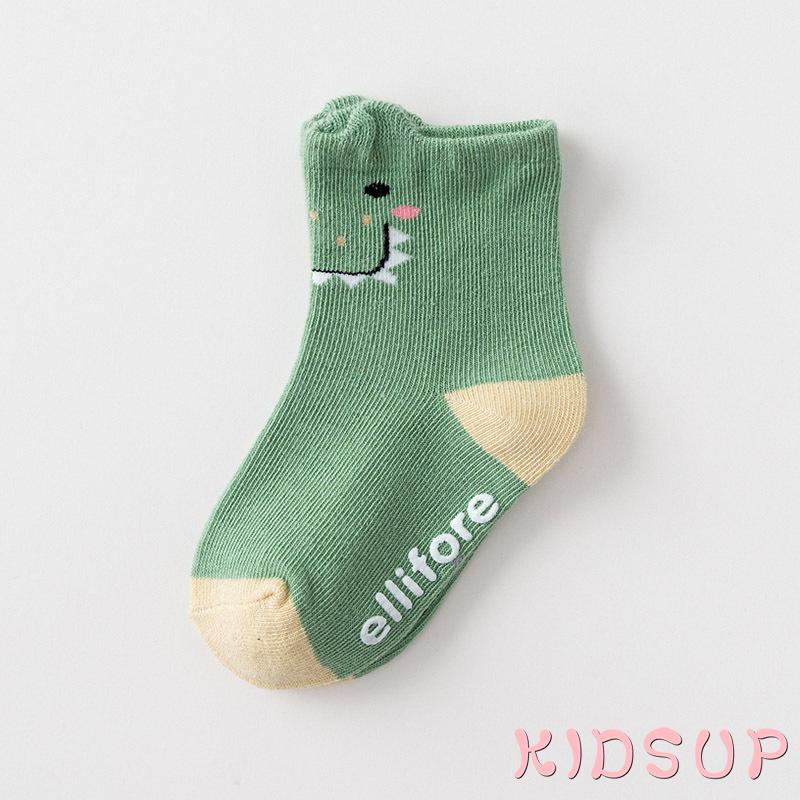 1 Đôi Tất Cotton Dài Chống Trượt In Họa Tiết Hoạt Hình Cho Bé