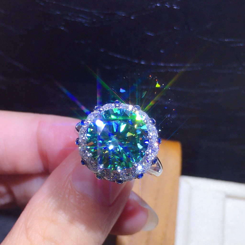 Nhẫn Hở Hình 3 Carat Hearts Mũi Tên Màu Xanh Lá Cây Đính Kim Cương Nhân Tạo Cao Cấp Sang Trọng Cho Nữ