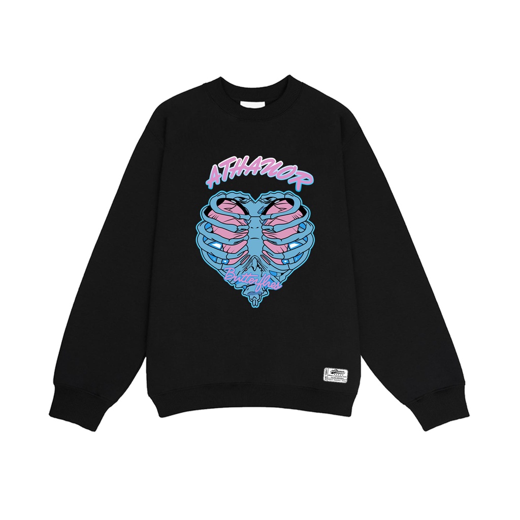 Áo sweater form rộng ATHANOR chất nỉ bông dày 100% cotton unisex mẫu heart