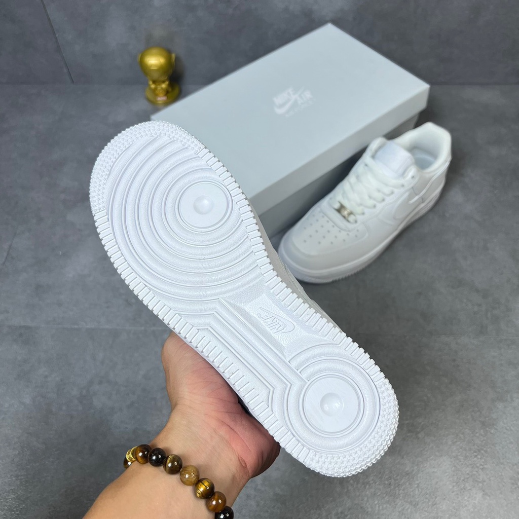 Giày Thể Thao AF1 Trắng, Giày Sneaker Air Force 1 Trắng Full Đế Bánh Mỳ Độn Chiều Cao Dành Cho Nam Nữ Đi Học Đi Chơi