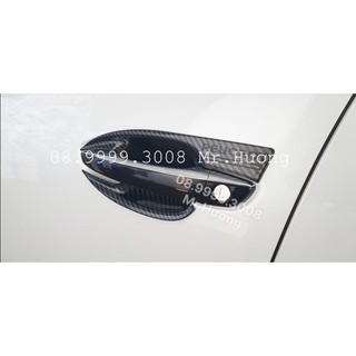Lót tay nắm cửa carbon 2008 new, chén cửa chống xước peugeot 2008 carbon