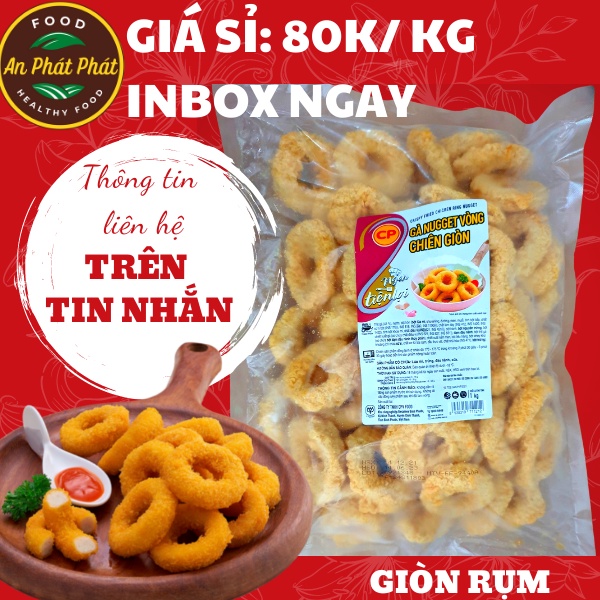 Gà rán Nugget vòng CP 1kg, làm từ gà tươi, tiện lợi như KFC, Gà rán ăn vặt giòn rụm, dinh dưỡng, thơm ngon An Phát Phát