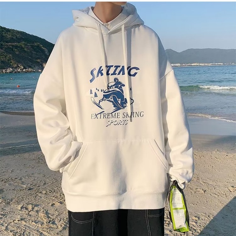 Áo hoodie Dáng Rộng Có In Chữ Phong Cách Thời Trang Nhật Bản