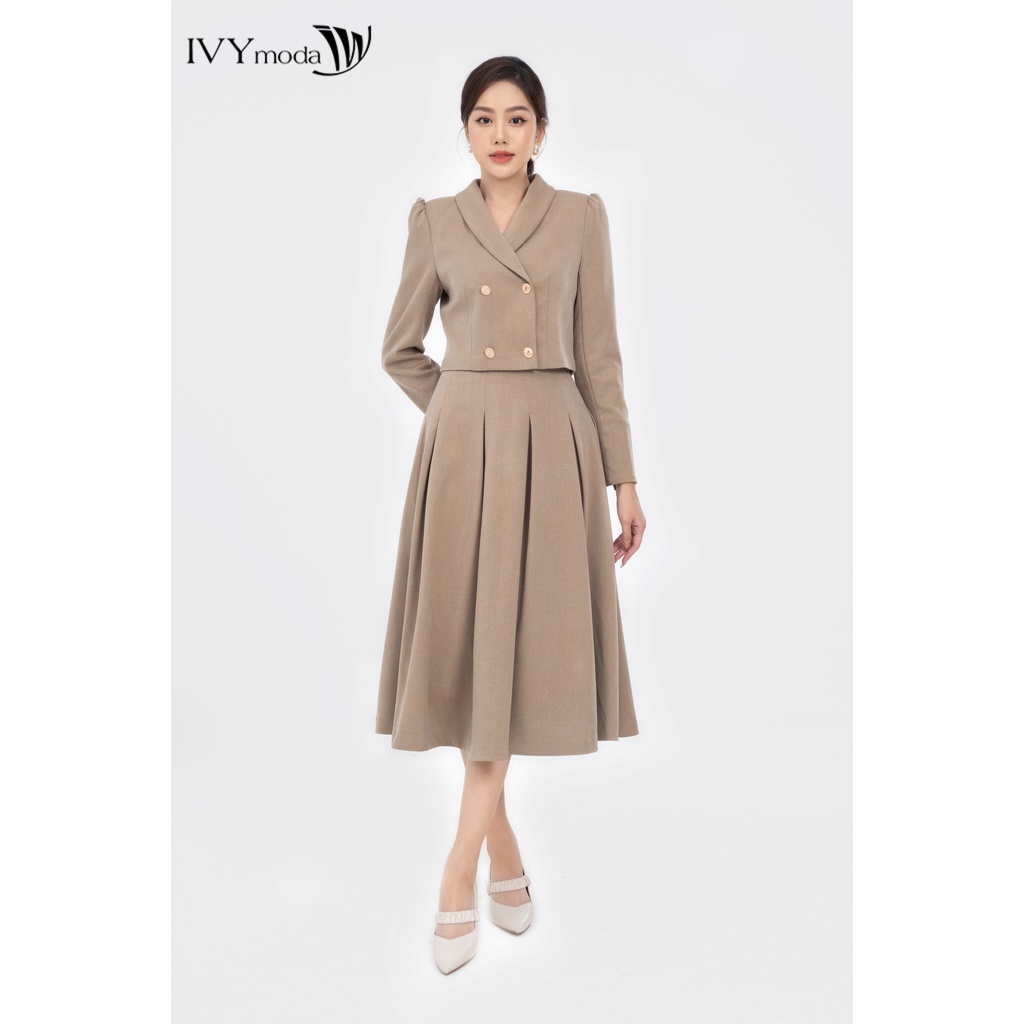 Bộ áo Blazer và chân váy xếp ly nữ IVY moda MS 67M8062