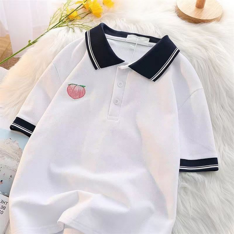 Áo Thun polo Tay Ngắn Phong Cách Mới Cho Bé Gái 8-12 Tuổi