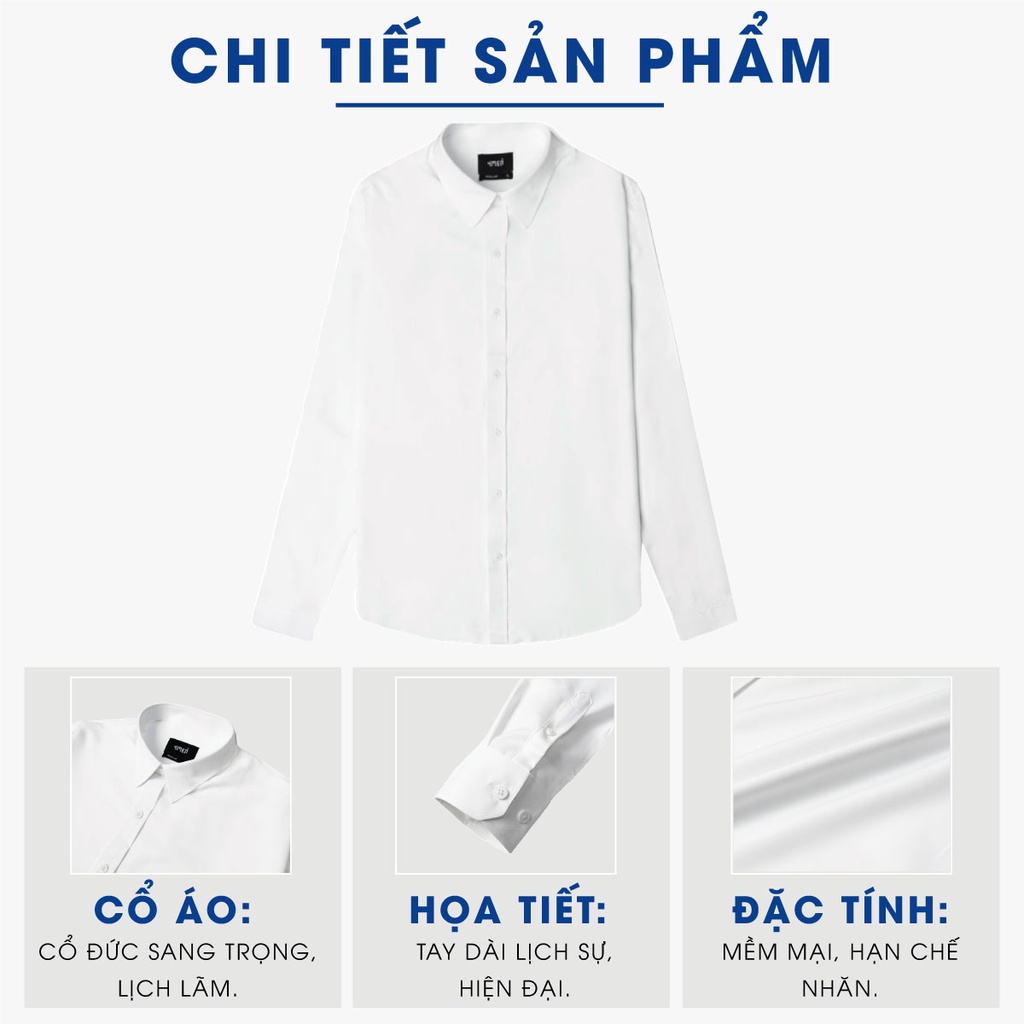 Áo Sơ Mi Nam Dài Tay Đẹp 4MEN SM088 vải lụa chéo hạn chế nhăn, mềm mịn, form regular trơn màu thanh lịch, hiện đại