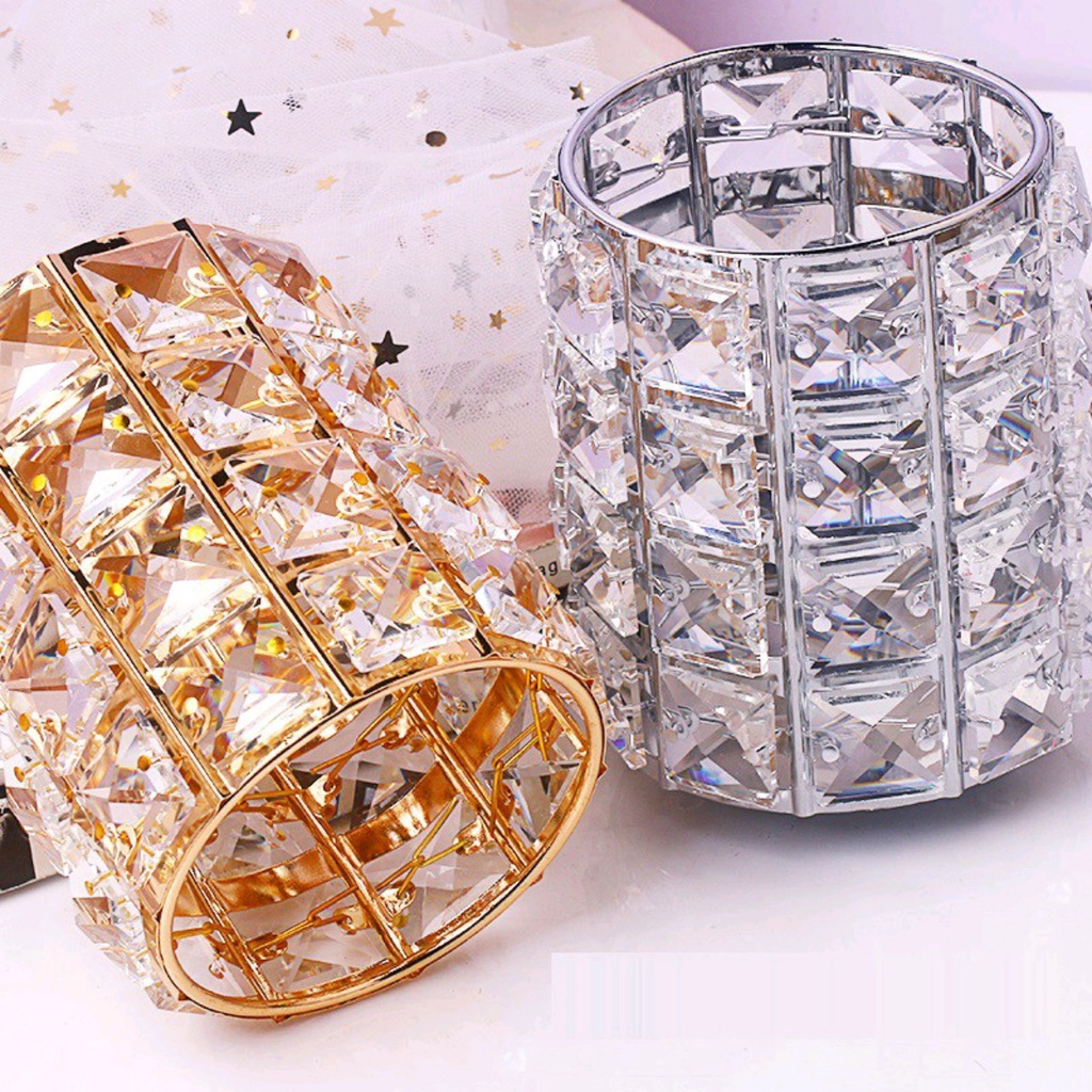 CỐC CỌ ĐÁ  đựng cọ trang điểm hình trụ đính đá lấp lánh như pha lê  vô cùng đẹp mắt, nhỏ gọn , siêu tiện lợi