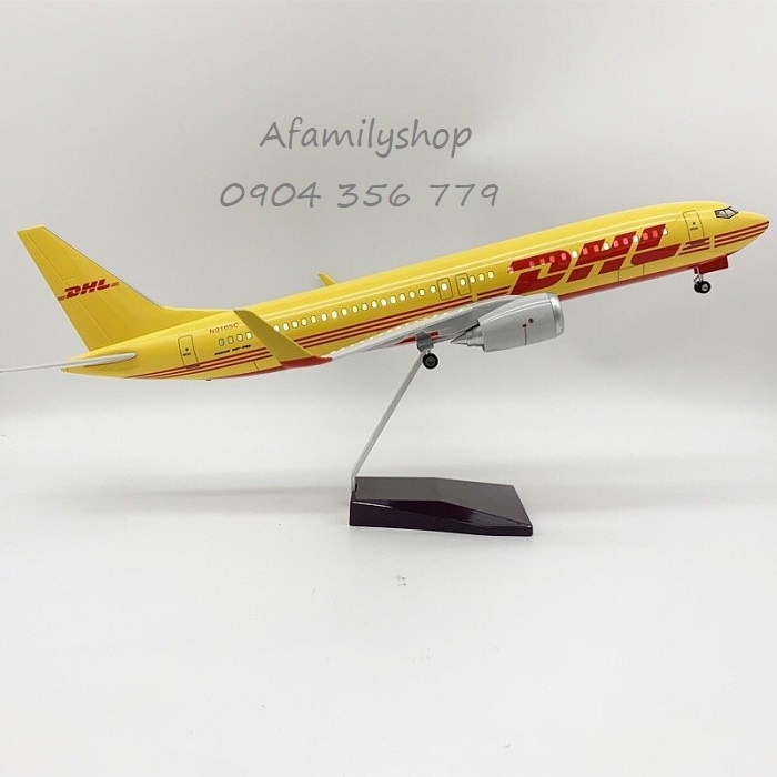 Mô hình máy bay DHL Express Boeing B737 47cm có bánh xe và led