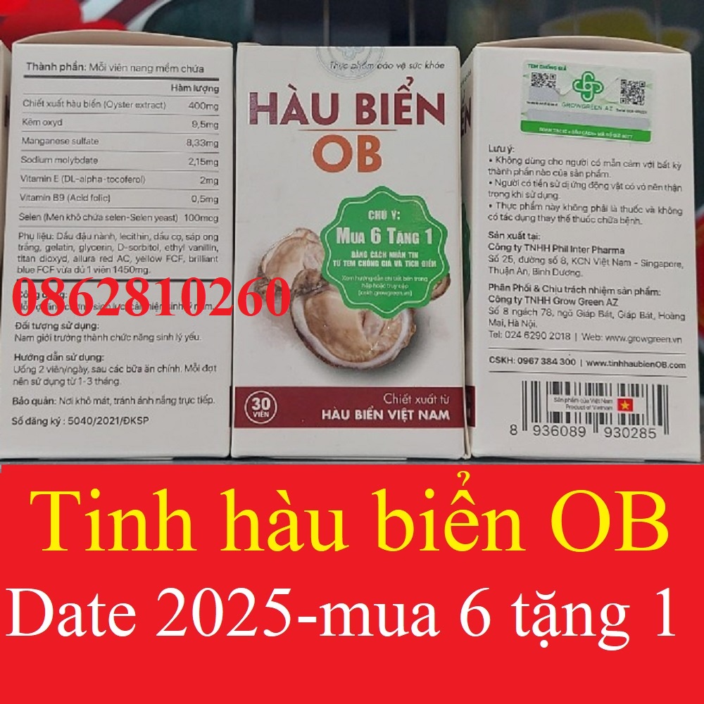 (CHE_TÊN_KHI_GIAO) Tinh hàu biển OB -hộp 30 viên, date 2025