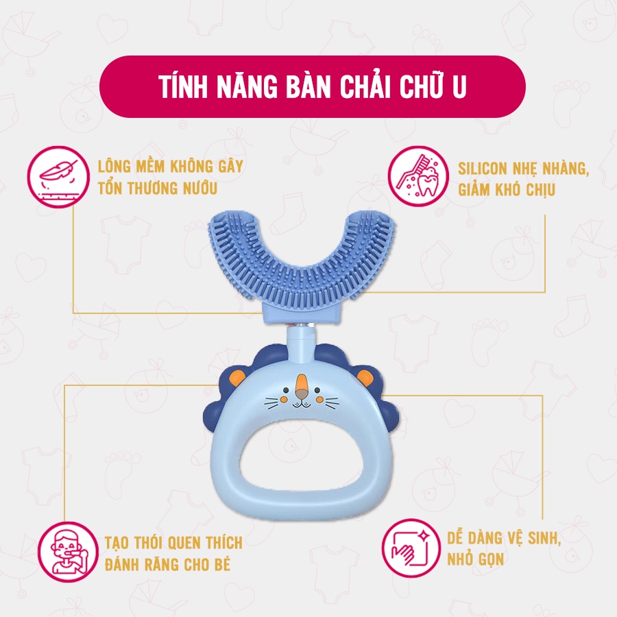 [Quà tặng] Bàn chải Mamamy chữ U hình thú