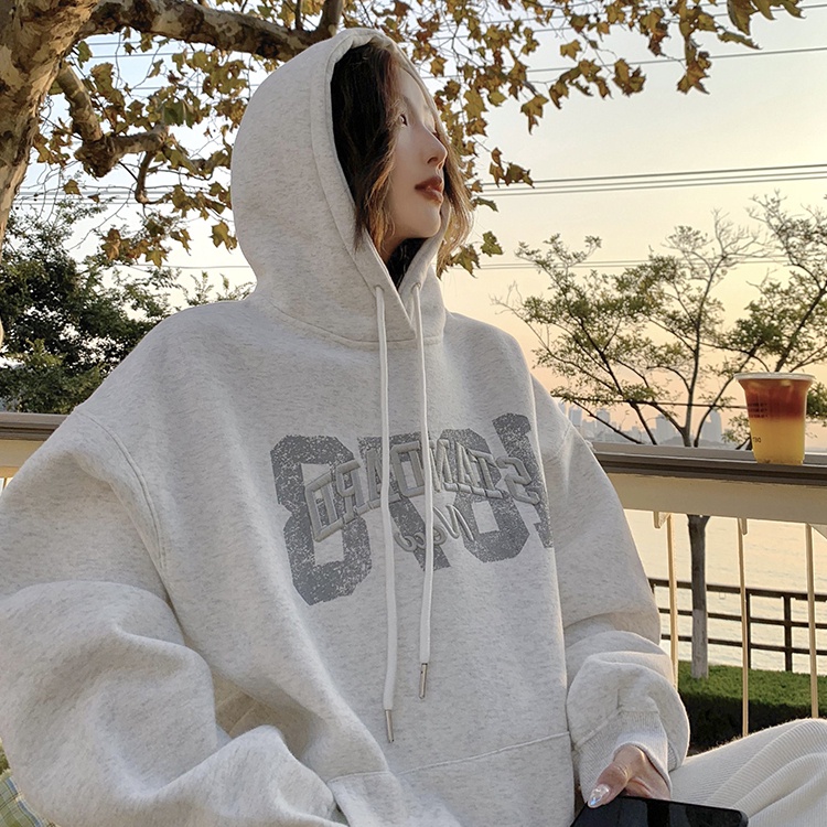 Áo Hoodies Nữ Thêu Chữ Thời Trang Hàn Quốc Xinh Xắn | BigBuy360 - bigbuy360.vn