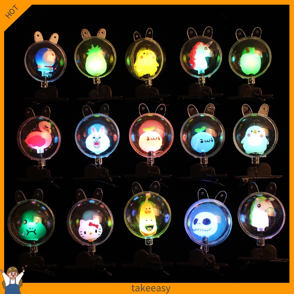 Kẹp tóc trong suốt gắn đèn LED phát sáng dễ thương độc đáo