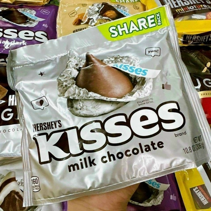 Kẹo Socola Hersheys Kisses Ú túi 283gr Mỹ - Date T3/2024