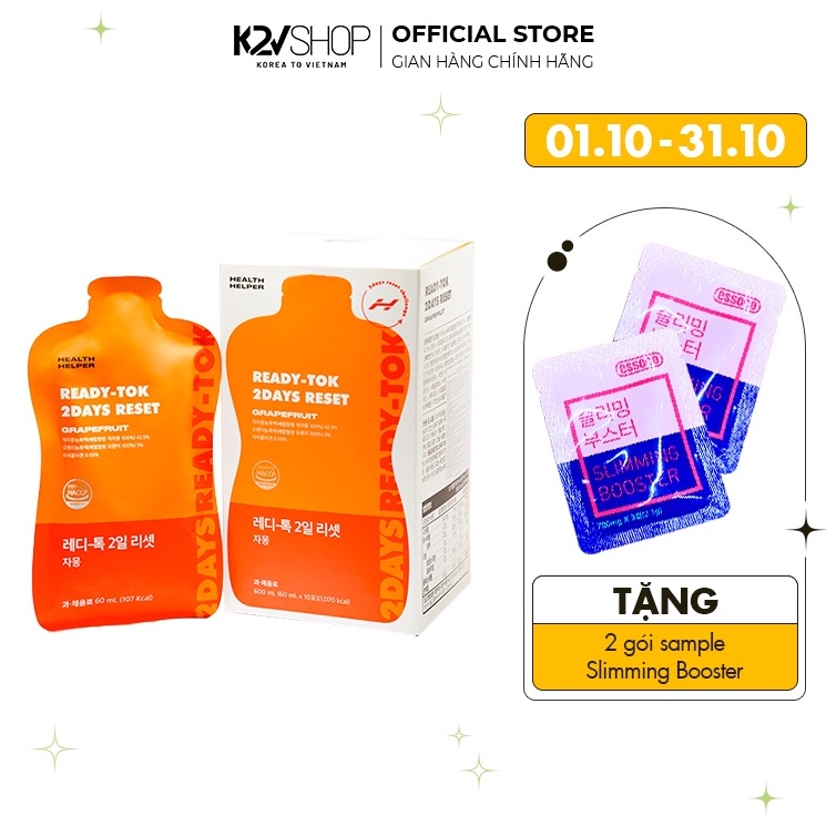 Detox Giải Độc Giảm Cân Cấp Tốc, An Toàn Health Helper Ready-Tok 2Days Reset 48h 60ml/1 Gói