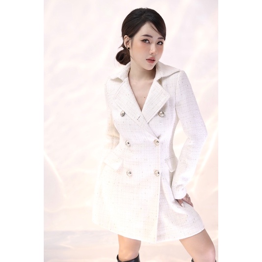 Khoác dạ khuy đồng hàng thiết kế