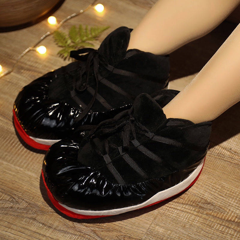 Dép lông dép cute Dép Bông Đi Trong Nhà Mùa Thu Và Mùa Đông Phong Cách Mới Tik Tok Spoof Hình Nón Cotton Giữ Ấm Chân Cho Cặp Đôi