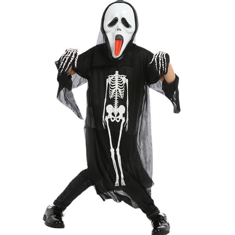 Bộ áo choàng xương ma hóa trang Halloween dài 120cm cho bé từ 8 tuổi trở lên và người lớn