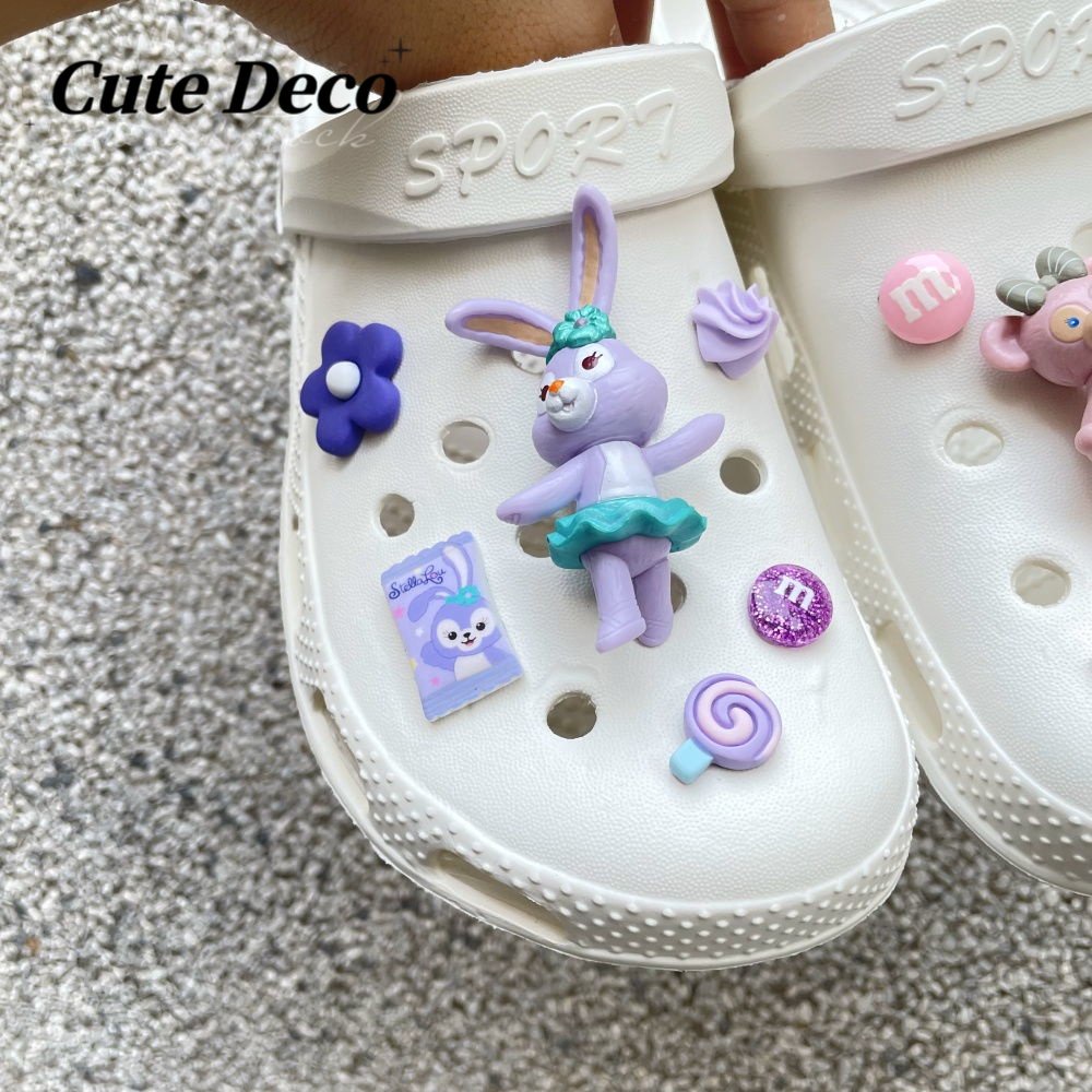 [Deco] Giày Crocs 12 Loại Hình Chú Chó Pudding / Khủng Long / Ếch Mắt To Bằng Nhựa Resin Dễ Thương DIY