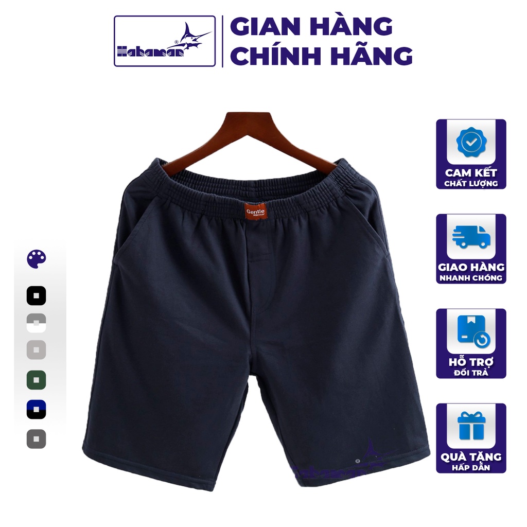 Quần Short Nam Hahaman Chất Nỉ Cotton Thoáng Mát Thiết Kế Lưng Chun Co Giãn Thoải Mái Kiểu Dáng Ngang Gối - QSN001