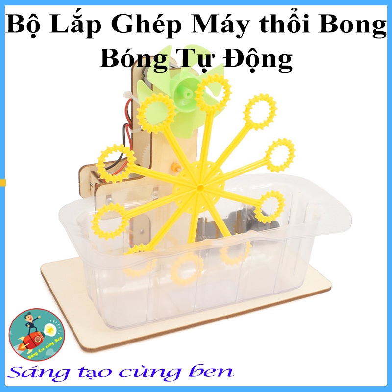 Đồ chơi giáo dục - Bộ Lắp Ghép Máy Thổi Bong Bóng Tự Động Theo phương pháp giáo dục sáng tạo an toàn cho Bé, Stem, Steam