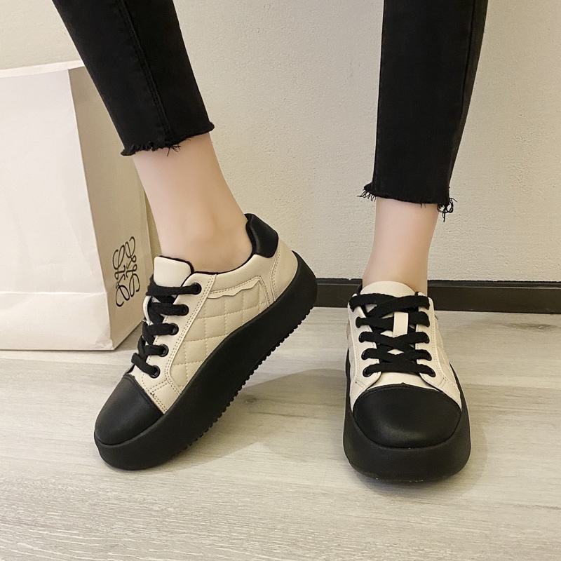 Ielgy Giày Cổ Thấp Họa Tiết Kẻ Ô Màu Sắc Giản Dị Dành Cho Bạn Nữ