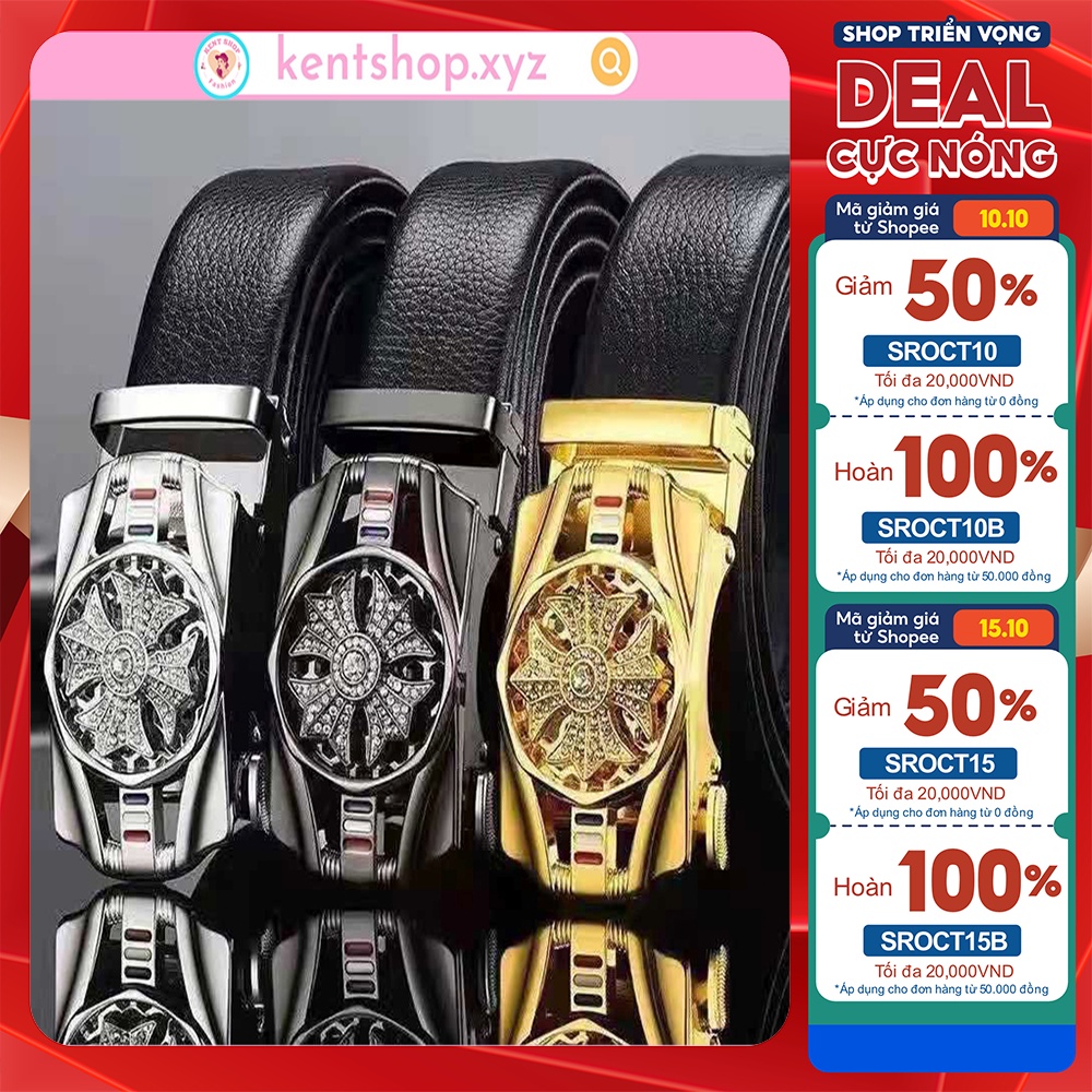 Thắt Lưng Da Nam Khóa Tự Động Cao Cấp Dây Nịt Nam Mặt Xoay Chính Hãng Hot Trend