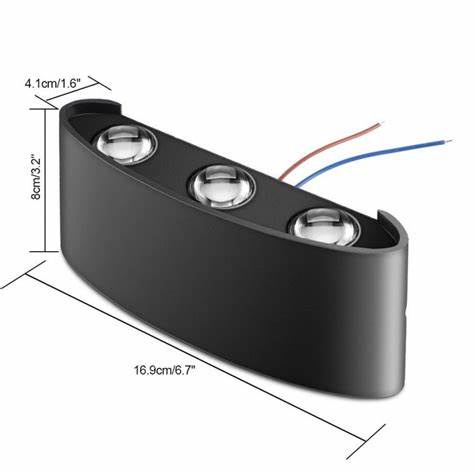 Đèn hắt gắn tường 2 đầu, đèn hắt ngoài trời - 6 tia -8 tia- vỏ nhôm nguồn chống nước