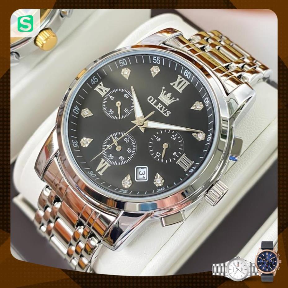 Đồng hồ OLEVS 2858 nam đa chức năng thời trang dây đeo bằng thép không gỉ