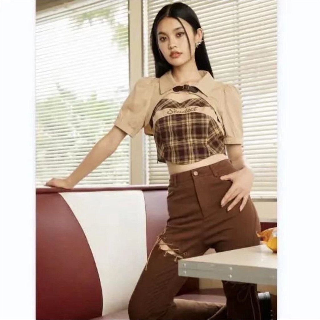 Áo Sơ Mi Ngắn Mỏng Phong Cách Phương Tây Thời Trang Mùa Hè Mới 2022