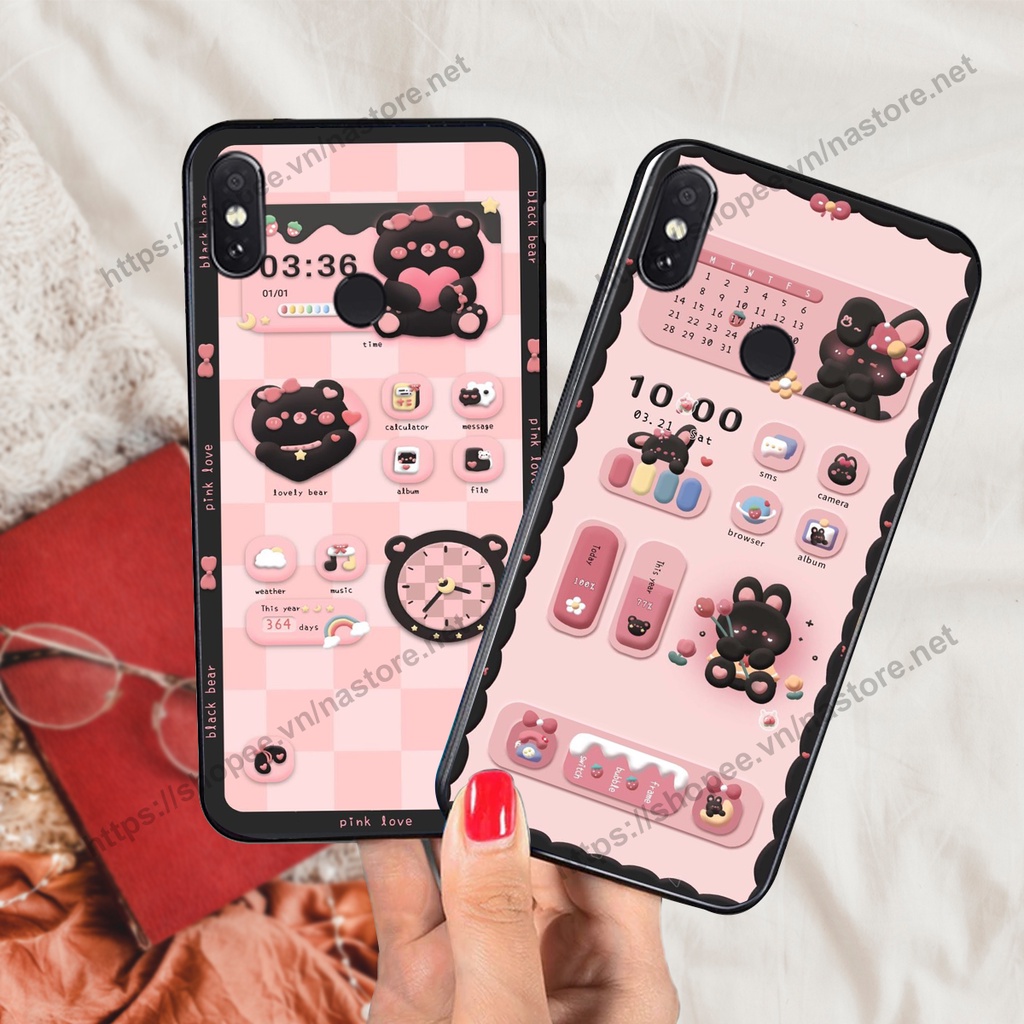 Ốp lưng Xiaomi Mi 8 / MI 8 SE / Mi 8 Lite gấu, đồng hồ dễ thương cute giá rẻ