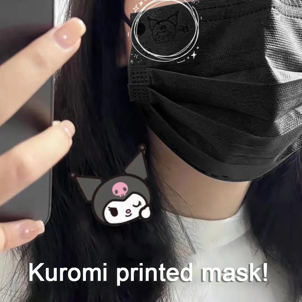 50 Chiếc Mặt Nạ Người Lớn Mặt Nạ In Thép Hoạt Hình Máy Bay Kuromi/Shirley/Star Delu Mặt Nạ Sinh Viên Thoáng Khí Dùng Một Lần Ba Chiều Dần Dần 3d