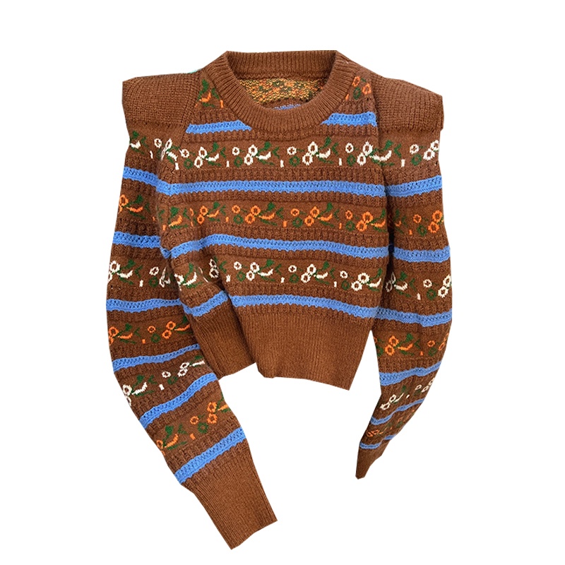 Áo Len Dài Tay Họa Tiết Kẻ Sọc Nhiều Màu Sắc Phong Cách Hàn Quốc Dành Cho Nữ